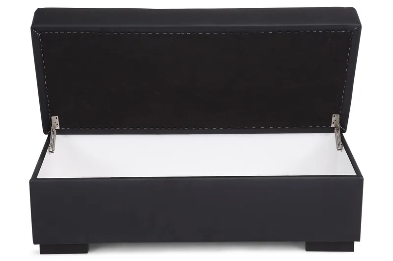 Crazy Fotskammel med Oppbevaring 120x50 - Svart Kunstlær - Møbler - Stoler & lenestoler - Krakk - Fotskammel