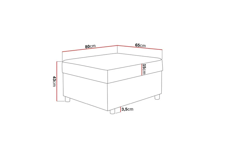 Crazy Fotskammel med Oppbevaring 80x65 - Antrasitt - Møbler - Stoler & lenestoler - Krakk - Fotskammel