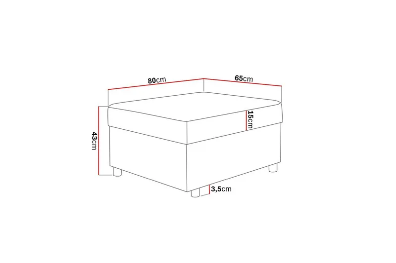 Crazy Fotskammel med Oppbevaring 80x65 - Antrasitt - Møbler - Stoler & lenestoler - Krakk - Fotskammel