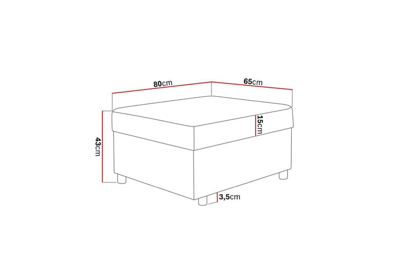 Crazy Fotskammel med Oppbevaring 80x65 - Antrasitt - Møbler - Stoler & lenestoler - Krakk - Fotskammel
