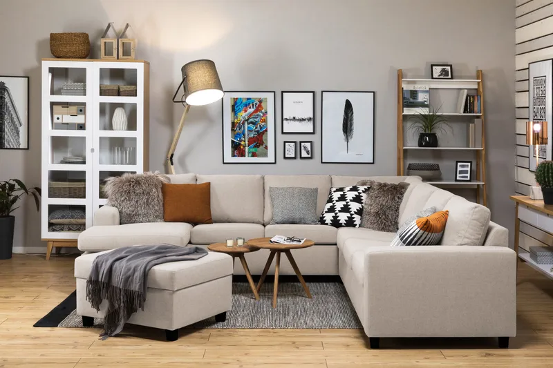 Crazy Fotskammel med Oppbevaring 80x65 - Beige - Møbler - Stoler & lenestoler - Krakk - Fotskammel