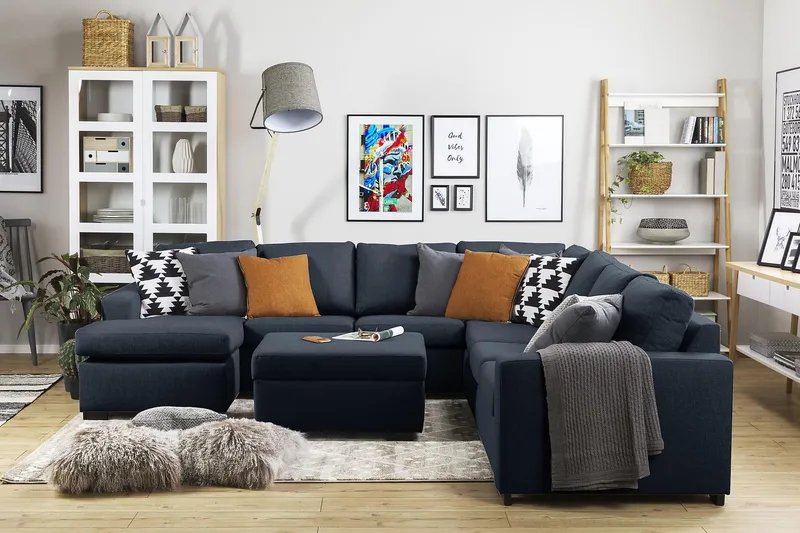 Crazy Fotskammel med Oppbevaring 80x65 - Mørkeblå - Møbler - Stoler & lenestoler - Krakk - Fotskammel