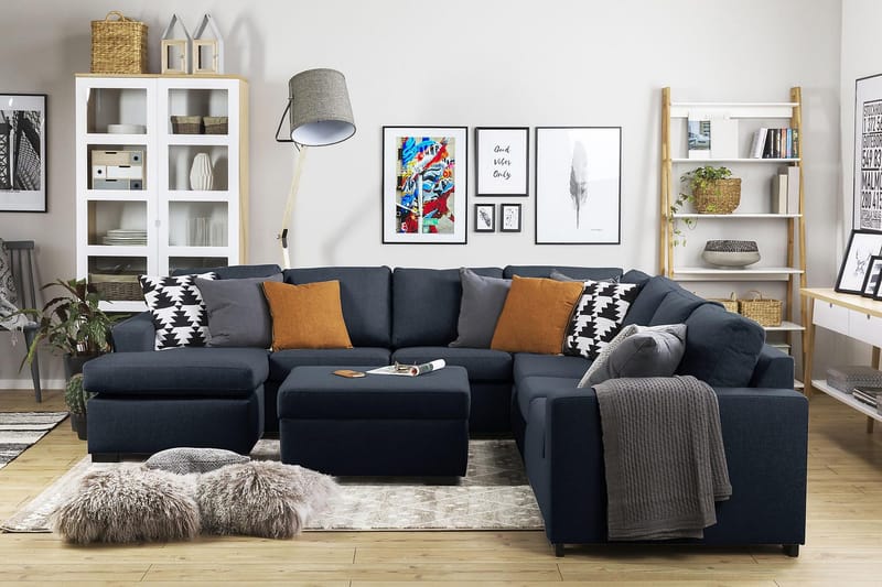 Crazy Fotskammel med Oppbevaring 80x65 - Mørkeblå - Møbler - Stoler & lenestoler - Krakk - Fotskammel