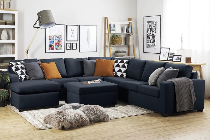 Crazy Fotskammel med Oppbevaring 80x65 - Mørkeblå - Møbler - Stoler & lenestoler - Krakk - Fotskammel