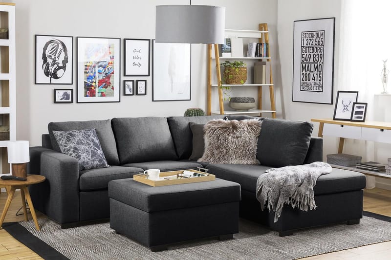 Crazy Fotskammel med Oppbevaring 80x65 - Mørkegrå - Møbler - Stoler & lenestoler - Krakk - Fotskammel