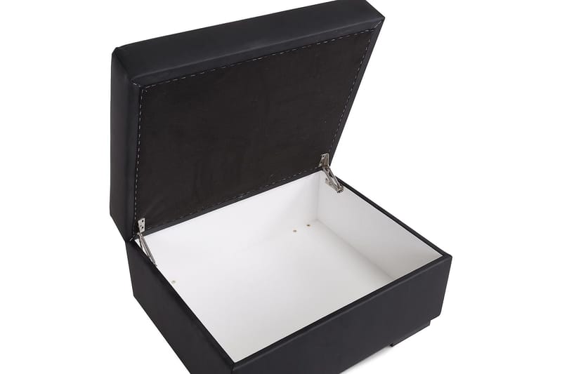 Crazy Fotskammel med Oppbevaring 80x65 - Svart Kunstlær - Møbler - Stoler & lenestoler - Krakk - Fotskammel