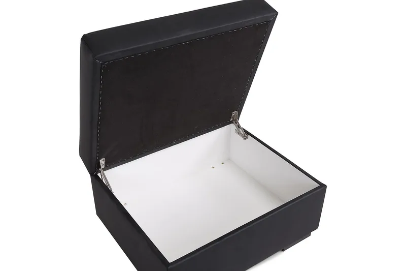 Crazy Fotskammel med Oppbevaring 80x65 - Svart Kunstlær - Møbler - Stoler & lenestoler - Krakk - Fotskammel