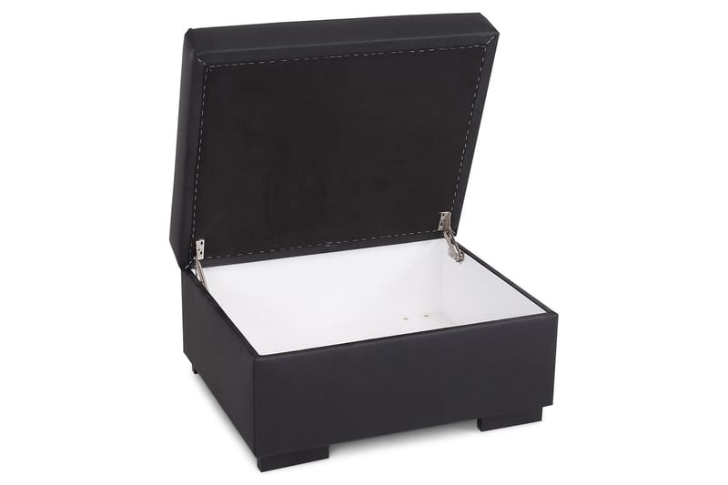 Crazy Fotskammel med Oppbevaring 80x65 - Svart Kunstlær - Møbler - Stoler & lenestoler - Krakk - Fotskammel