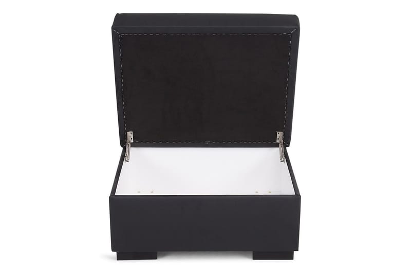 Crazy Fotskammel med Oppbevaring 80x65 - Svart Kunstlær - Møbler - Stoler & lenestoler - Krakk - Fotskammel