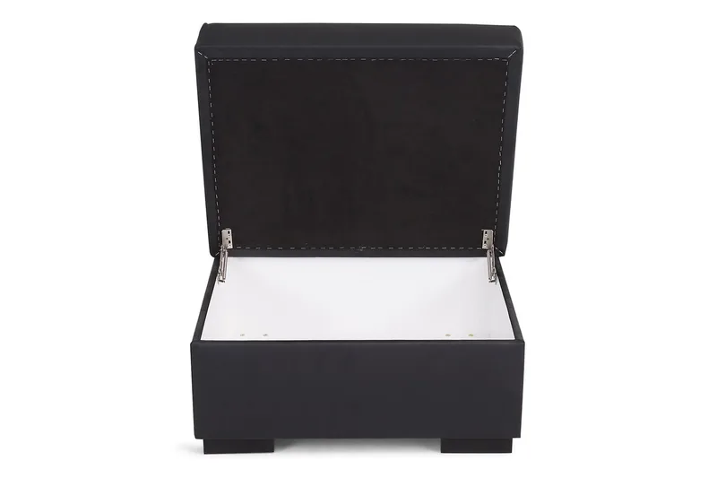 Crazy Fotskammel med Oppbevaring 80x65 - Svart Kunstlær - Møbler - Stoler & lenestoler - Krakk - Fotskammel