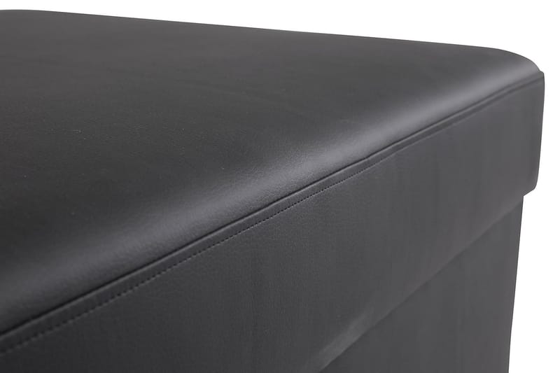 Crazy Fotskammel med Oppbevaring 80x65 - Svart Kunstlær - Møbler - Stoler & lenestoler - Krakk - Fotskammel