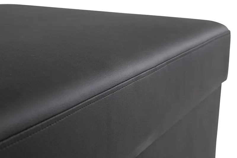 Crazy Fotskammel med Oppbevaring 80x65 - Svart Kunstlær - Møbler - Stoler & lenestoler - Krakk - Fotskammel