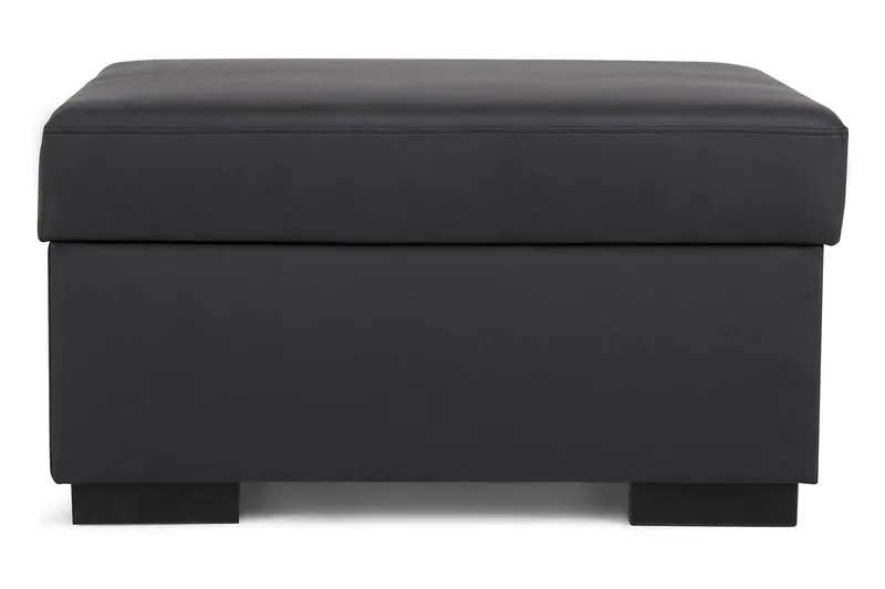 Crazy Fotskammel med Oppbevaring 80x65 - Svart Kunstlær - Møbler - Stoler & lenestoler - Krakk - Fotskammel