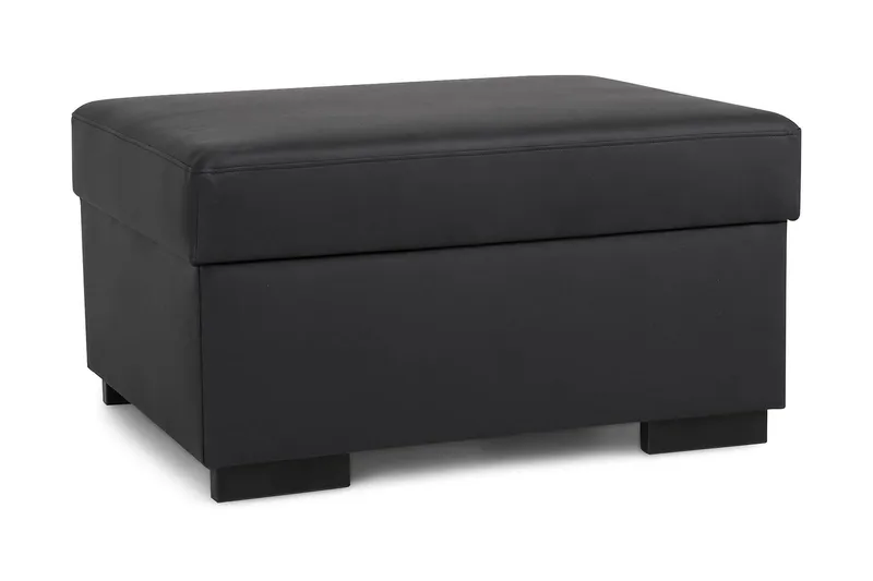 Crazy Fotskammel med Oppbevaring 80x65, Svart Kunstlær