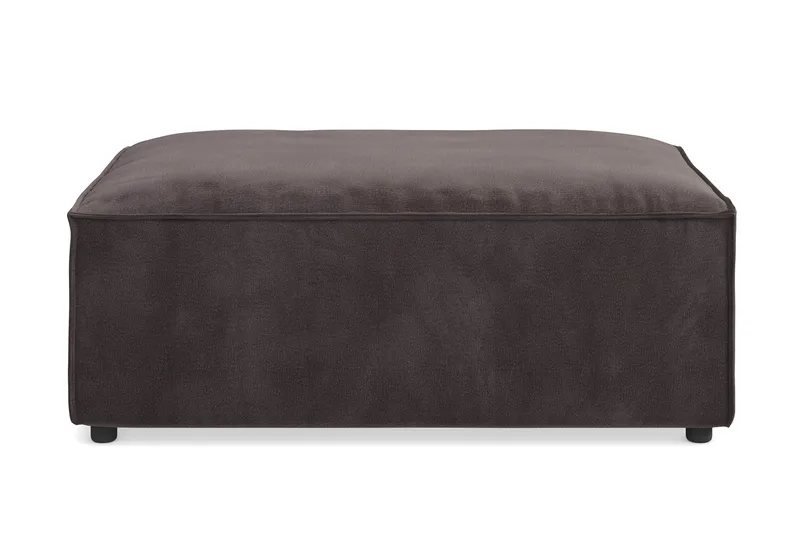Cubo 1-seters Rektangulær Fotskammelmodul i Fløyel 120 cm bred, Mørk grå