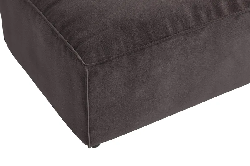 Cubo 1-seters Rektangulær Fotskammelmodul i Fløyel 120 cm bred - Mørk grå - Møbler - Stoler & lenestoler - Krakk - Fotskammel