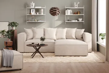 Cubo 1-seters Rektangulær Fotskammelmodul i Manchester 120 cm bred - Beige - Møbler - Stoler & lenestoler - Krakk - Fotskammel