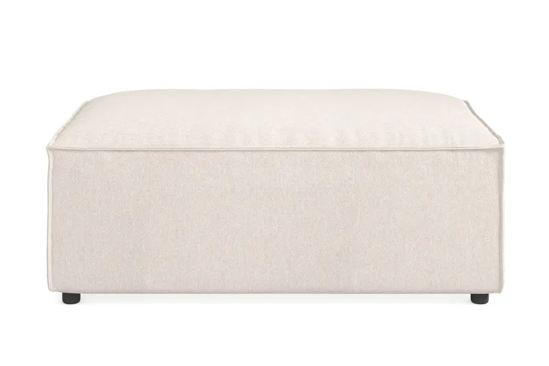 Cubo 1-seters Rektangulær Fotskammelmodul i Stoff 120 cm bred, Beige