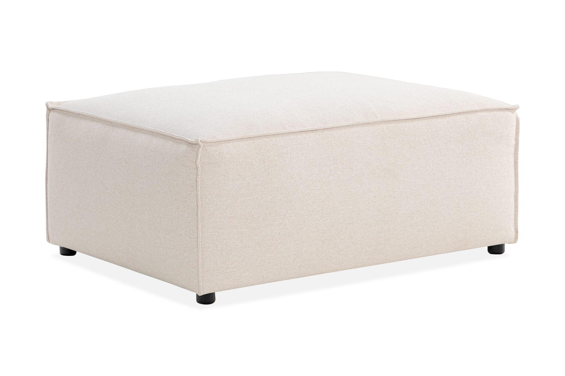 Cubo 1-seters Rektangulær Fotskammelmodul i Stoff 80 cm bred - Beige