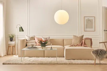 Cubo 1-seters Rektangulær Fotskammelmodul i Stoff 80 cm bred - Beige - Møbler - Stoler & lenestoler - Krakk - Fotskammel