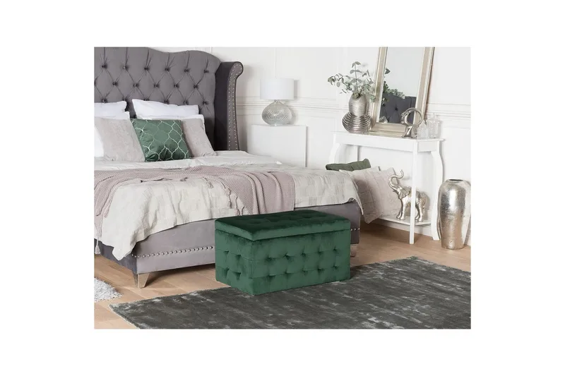 Fotpall Michigan Grønn - Grønn - Møbler - Stoler & lenestoler - Krakk - Fotskammel - Chesterfield fotskammel