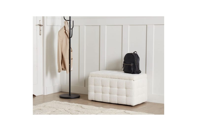 Fotpall Michigan Hvit - Hvit - Møbler - Stoler & lenestoler - Krakk - Fotskammel - Chesterfield fotskammel