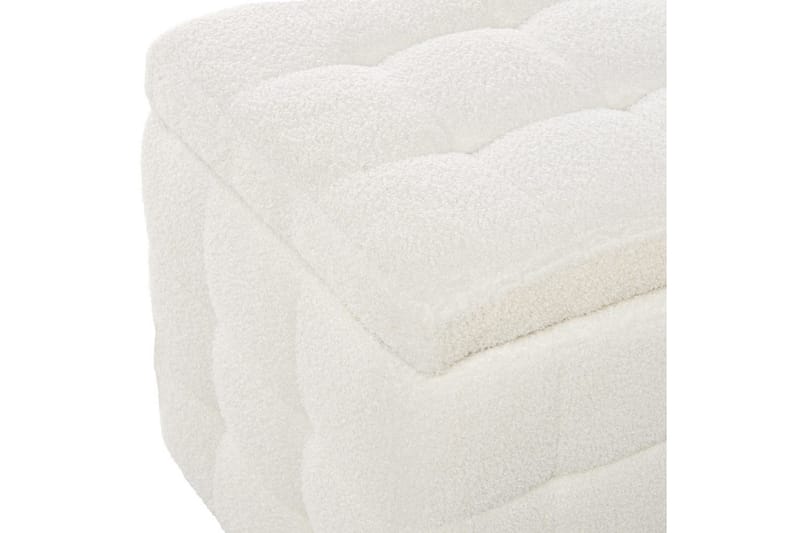 Fotpall Michigan Hvit - Hvit - Møbler - Stoler & lenestoler - Krakk - Fotskammel - Chesterfield fotskammel