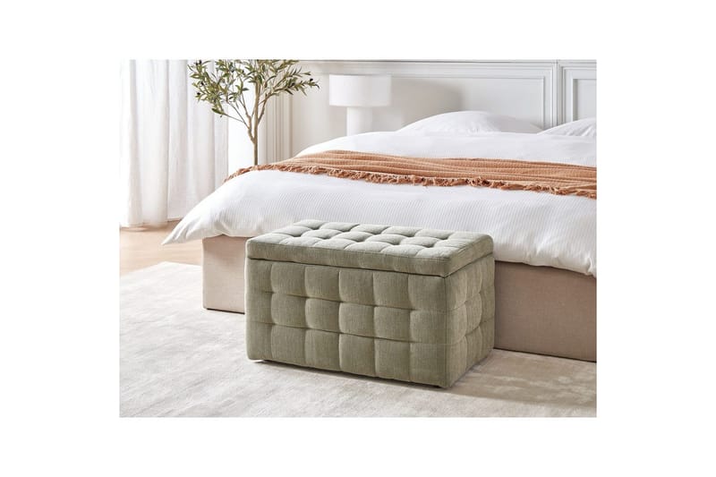 Fotpall Michigan Olivgrønn - Olivgrønn - Møbler - Stoler & lenestoler - Krakk - Fotskammel - Chesterfield fotskammel