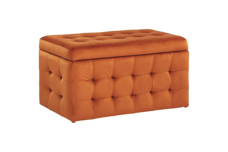 Fotpall Michigan Oransje - Oransje - Møbler - Stoler & lenestoler - Krakk - Fotskammel - Chesterfield fotskammel