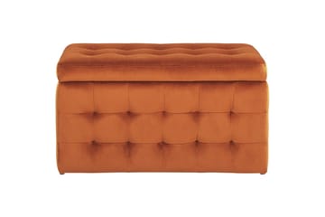 Fotpall Michigan Oransje - Oransje - Møbler - Stoler & lenestoler - Krakk - Fotskammel - Chesterfield fotskammel