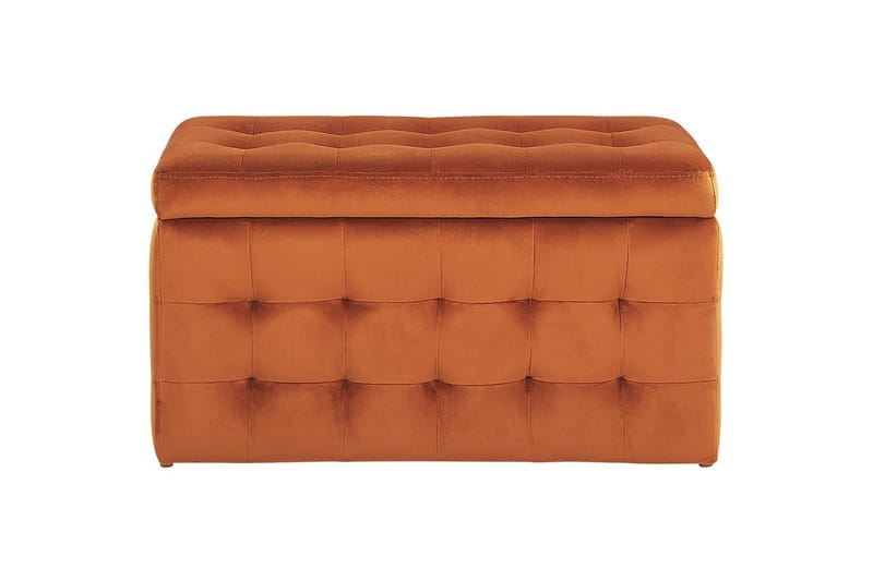 Fotpall Michigan Oransje - Oransje - Møbler - Stoler & lenestoler - Krakk - Fotskammel - Chesterfield fotskammel