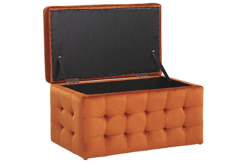 Fotpall Michigan Oransje - Oransje - Møbler - Stoler & lenestoler - Krakk - Fotskammel - Chesterfield fotskammel