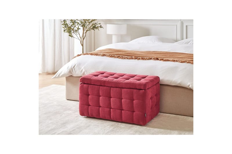 Fotpall Michigan Rød - Rød - Møbler - Stoler & lenestoler - Krakk - Fotskammel - Chesterfield fotskammel