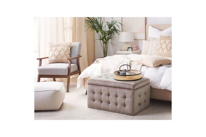 Fotpall Michigan Rosa - Rosa - Møbler - Stoler & lenestoler - Krakk - Fotskammel - Chesterfield fotskammel