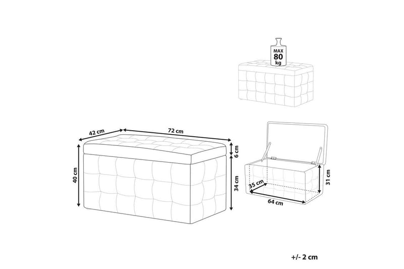Fotpall Michigan Rosa - Rosa - Møbler - Stoler & lenestoler - Krakk - Fotskammel - Chesterfield fotskammel