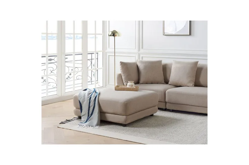 Fotpall Sigtuna Beige/svart - Beige/svart - Møbler - Stoler & lenestoler - Krakk - Fotskammel - Chesterfield fotskammel