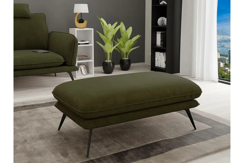 Graystone Fotpall 65 cm Dark green - Møbler - Stoler & lenestoler - Krakk - Fotskammel