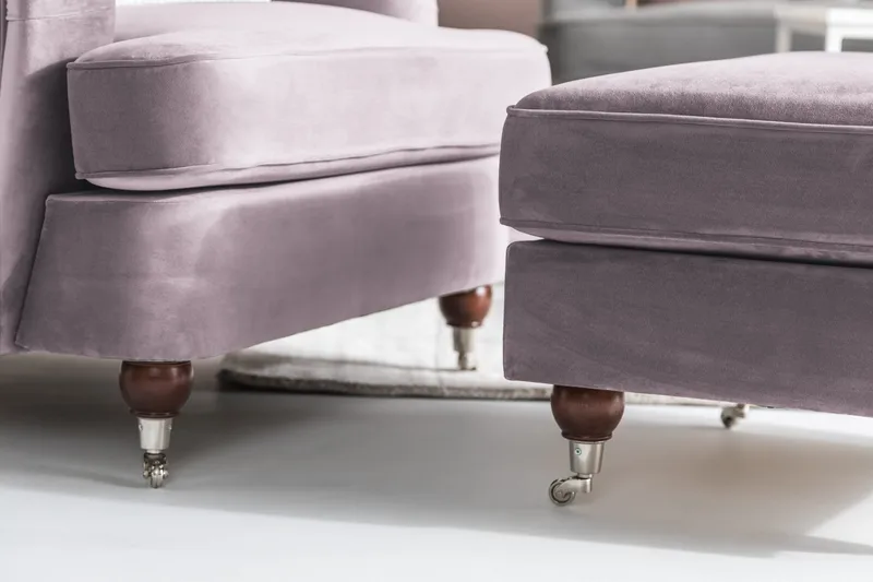 Howard Riviera Fotskammel Fløyel - Lilla - Møbler - Stoler & lenestoler - Krakk - Fotskammel