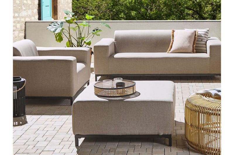 Hughen Fotskammel - Beige/Svart - Møbler - Stoler & lenestoler - Krakk - Fotskammel