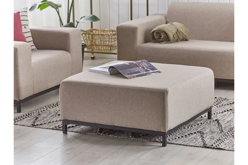 Hughen Fotskammel - Beige/Svart - Møbler - Stoler & lenestoler - Krakk - Fotskammel