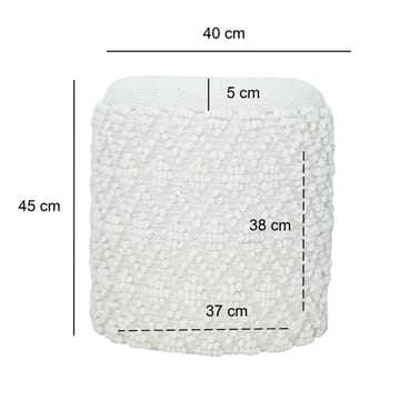 Ivoino krakk 40 cm - grå og kremhvit - Møbler - Stoler & lenestoler - Krakk - Fotskammel - Fotskammel med oppbevaring