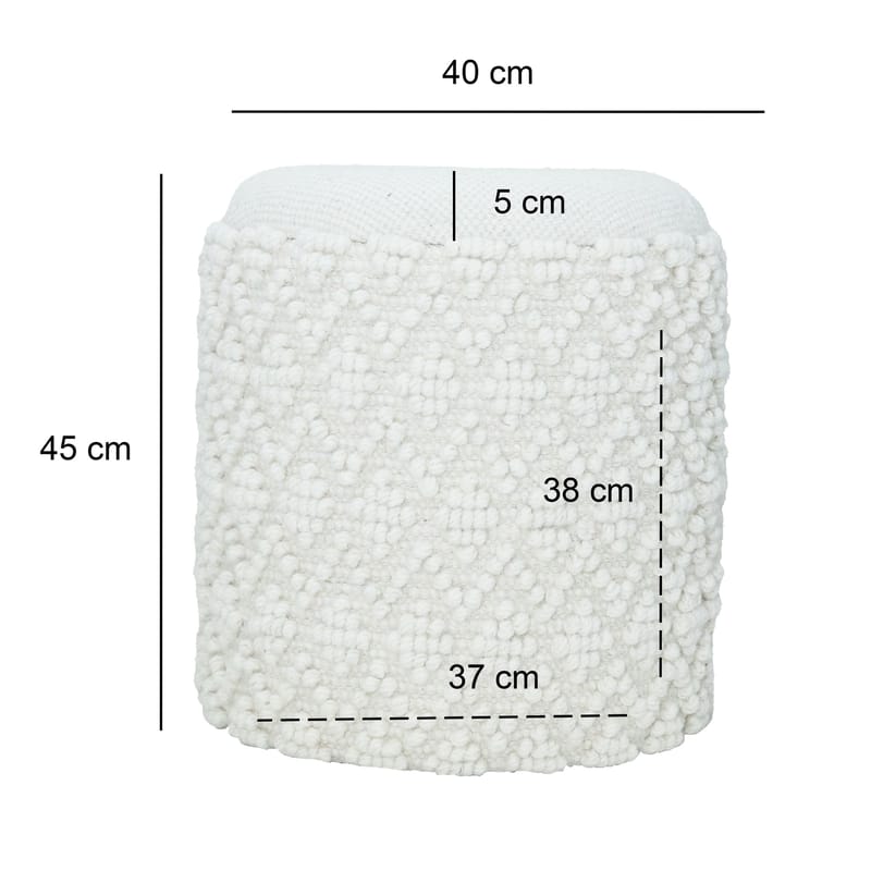 Ivoino krakk 40 cm - grå og kremhvit - Møbler - Stoler & lenestoler - Krakk - Fotskammel - Fotskammel med oppbevaring