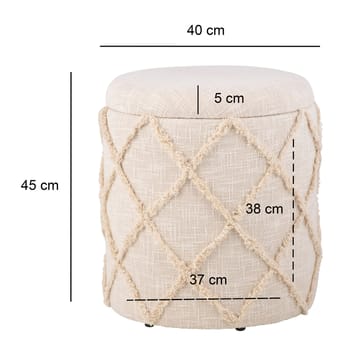 Ivoino krakk 40 cm - kremhvit - Møbler - Stoler & lenestoler - Krakk - Fotskammel - Fotskammel med oppbevaring