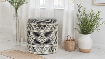 Ivoino krakk 40 cm - Svart/hvit - Møbler - Stoler & lenestoler - Krakk - Fotskammel - Fotskammel med oppbevaring