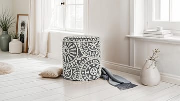 Ivoino krakk 40 cm - Svart/hvit - Møbler - Stoler & lenestoler - Krakk - Fotskammel - Fotskammel med oppbevaring