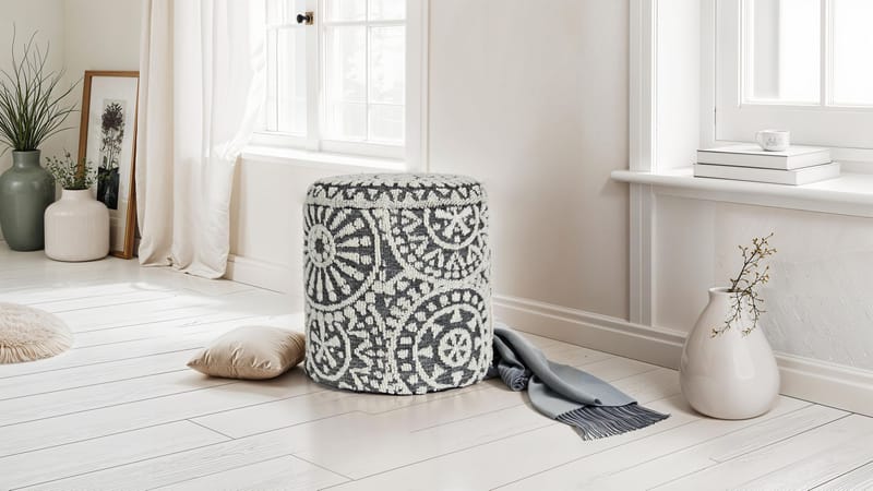 Ivoino krakk 40 cm - Svart/hvit - Møbler - Stoler & lenestoler - Krakk - Fotskammel - Fotskammel med oppbevaring