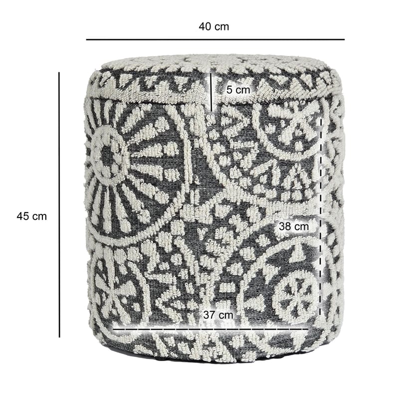 Ivoino krakk 40 cm - Svart/hvit - Møbler - Stoler & lenestoler - Krakk - Fotskammel - Fotskammel med oppbevaring