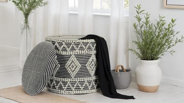 Ivoino krakk 40 cm - Svart/hvit - Møbler - Stoler & lenestoler - Krakk - Fotskammel - Fotskammel med oppbevaring