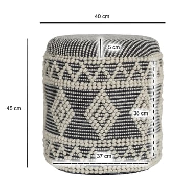 Ivoino krakk 40 cm - Svart/hvit - Møbler - Stoler & lenestoler - Krakk - Fotskammel - Fotskammel med oppbevaring