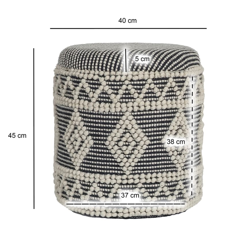 Ivoino krakk 40 cm - Svart/hvit - Møbler - Stoler & lenestoler - Krakk - Fotskammel - Fotskammel med oppbevaring